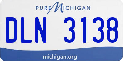 MI license plate DLN3138