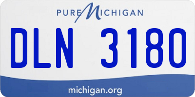 MI license plate DLN3180