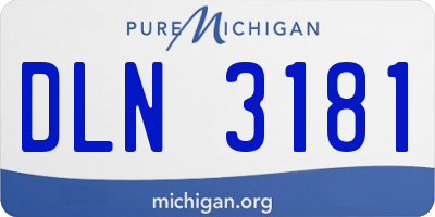 MI license plate DLN3181