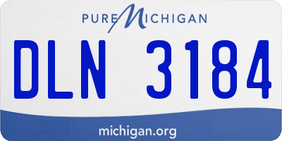 MI license plate DLN3184