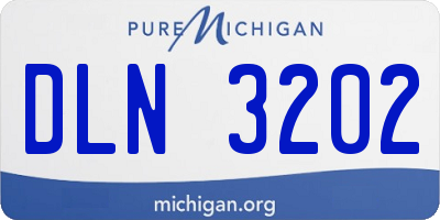 MI license plate DLN3202