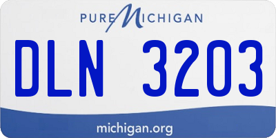 MI license plate DLN3203