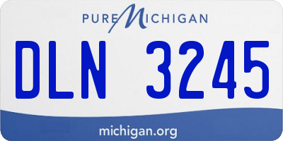 MI license plate DLN3245