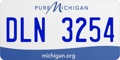 MI license plate DLN3254