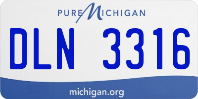 MI license plate DLN3316