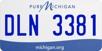 MI license plate DLN3381