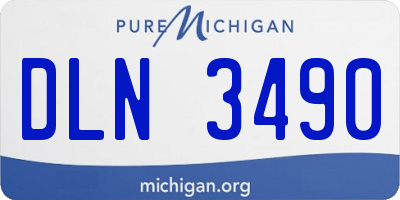 MI license plate DLN3490