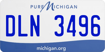 MI license plate DLN3496