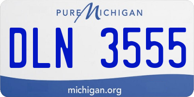 MI license plate DLN3555