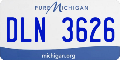 MI license plate DLN3626