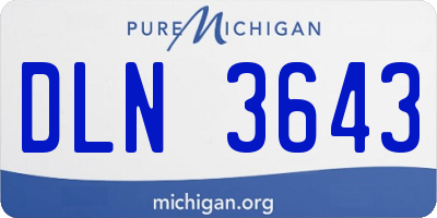 MI license plate DLN3643