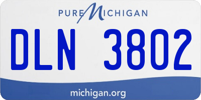 MI license plate DLN3802