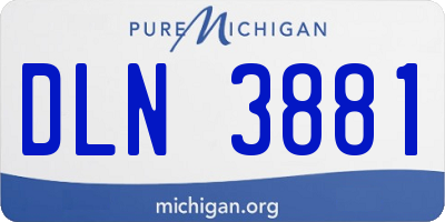 MI license plate DLN3881