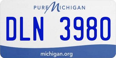 MI license plate DLN3980