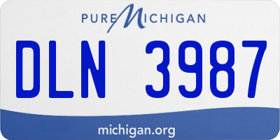 MI license plate DLN3987