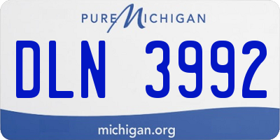 MI license plate DLN3992