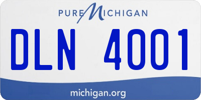MI license plate DLN4001