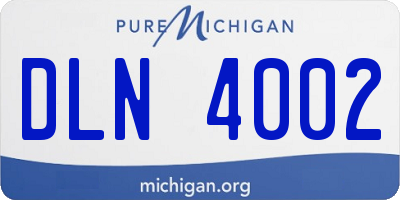 MI license plate DLN4002