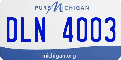 MI license plate DLN4003