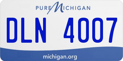 MI license plate DLN4007