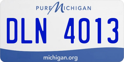 MI license plate DLN4013