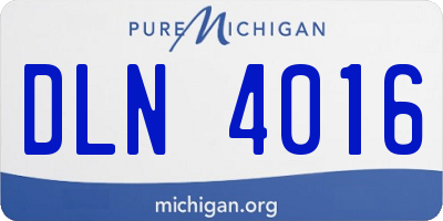 MI license plate DLN4016
