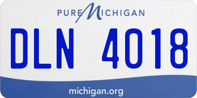 MI license plate DLN4018