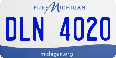 MI license plate DLN4020