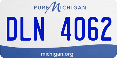 MI license plate DLN4062