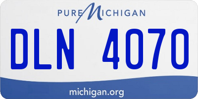 MI license plate DLN4070