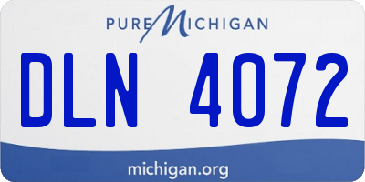 MI license plate DLN4072