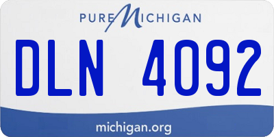 MI license plate DLN4092