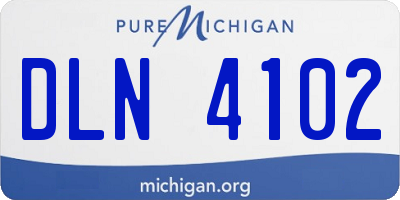 MI license plate DLN4102
