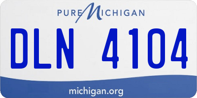 MI license plate DLN4104