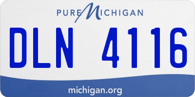 MI license plate DLN4116