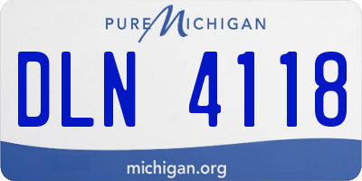 MI license plate DLN4118