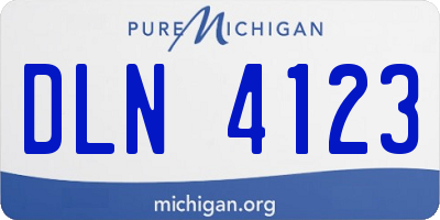 MI license plate DLN4123