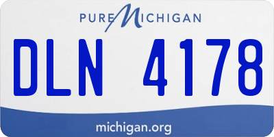 MI license plate DLN4178