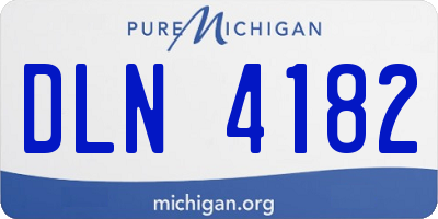 MI license plate DLN4182