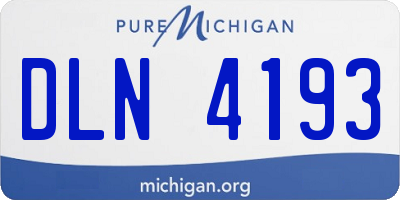 MI license plate DLN4193