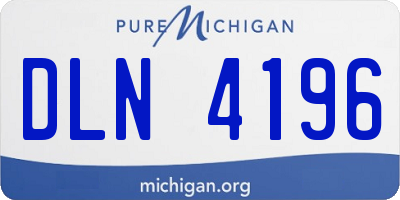 MI license plate DLN4196