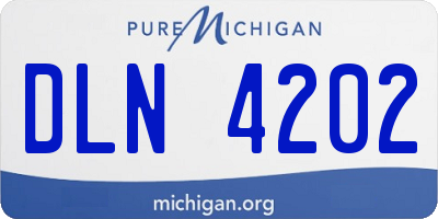MI license plate DLN4202