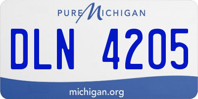 MI license plate DLN4205