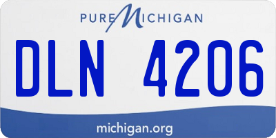 MI license plate DLN4206