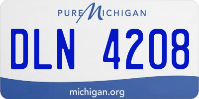 MI license plate DLN4208