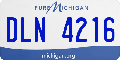 MI license plate DLN4216