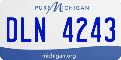 MI license plate DLN4243