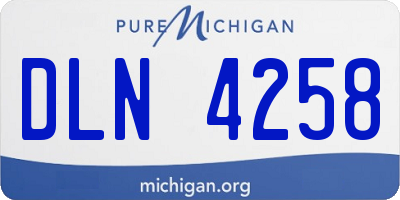 MI license plate DLN4258