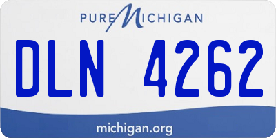 MI license plate DLN4262
