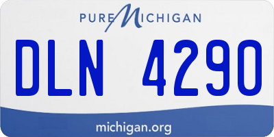 MI license plate DLN4290